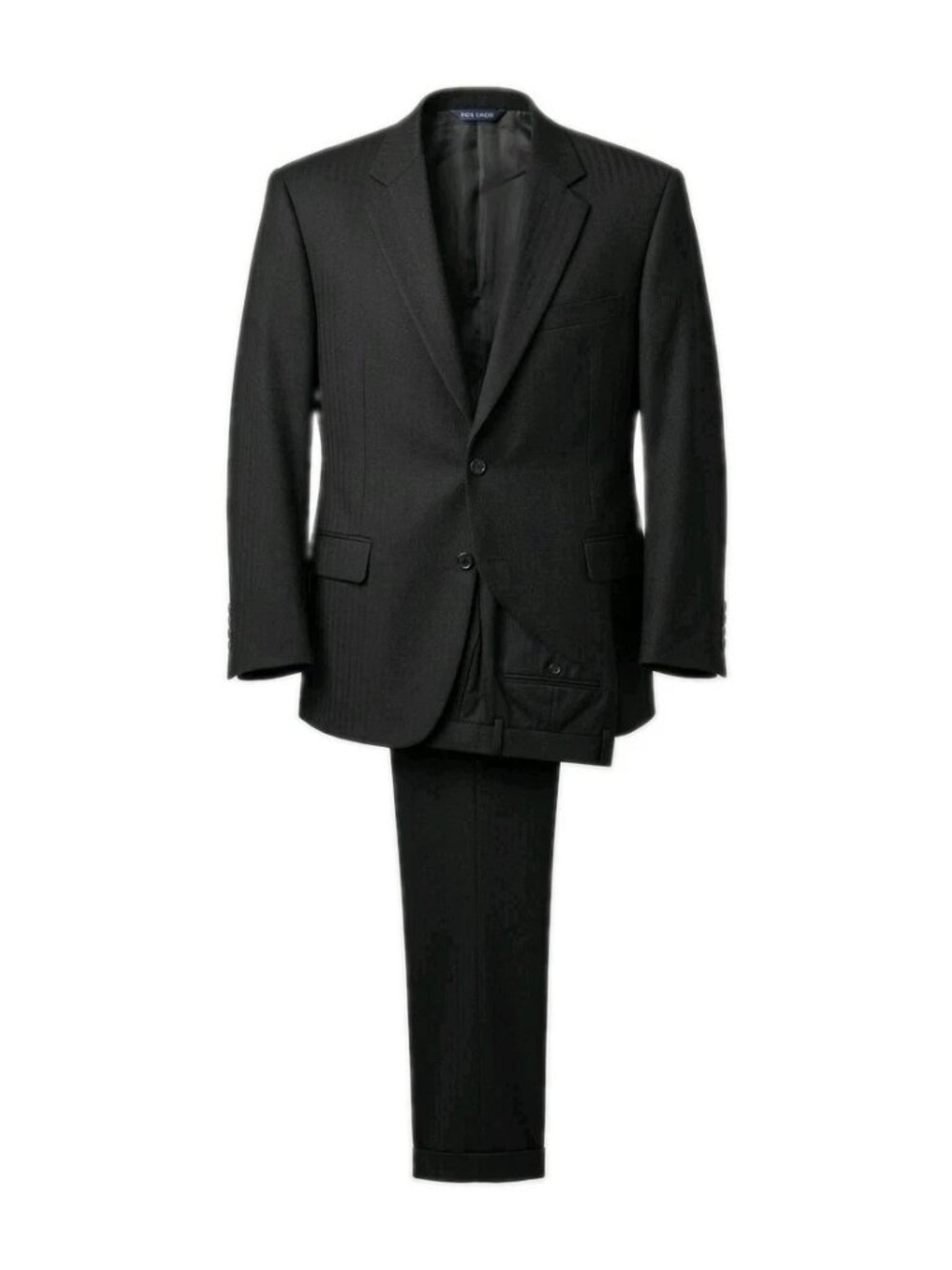 Jos A Bank Signature Collection 2pc Suit 46R Black Herringbone Stripe Classic